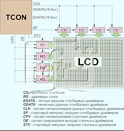 Что означает lcd. Матрица LCD схема. Столбцовый драйвер матрицы. Контроллер LCD матрицы 15 схема. Схема подключения матрицы ноутбука.