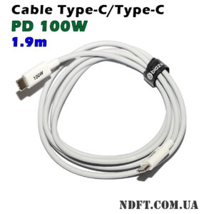 Кабель Biaze 100W 1.9m USB Type-C/Type-C (male/male) USB2.0/PD3.1 серый – Фото №1