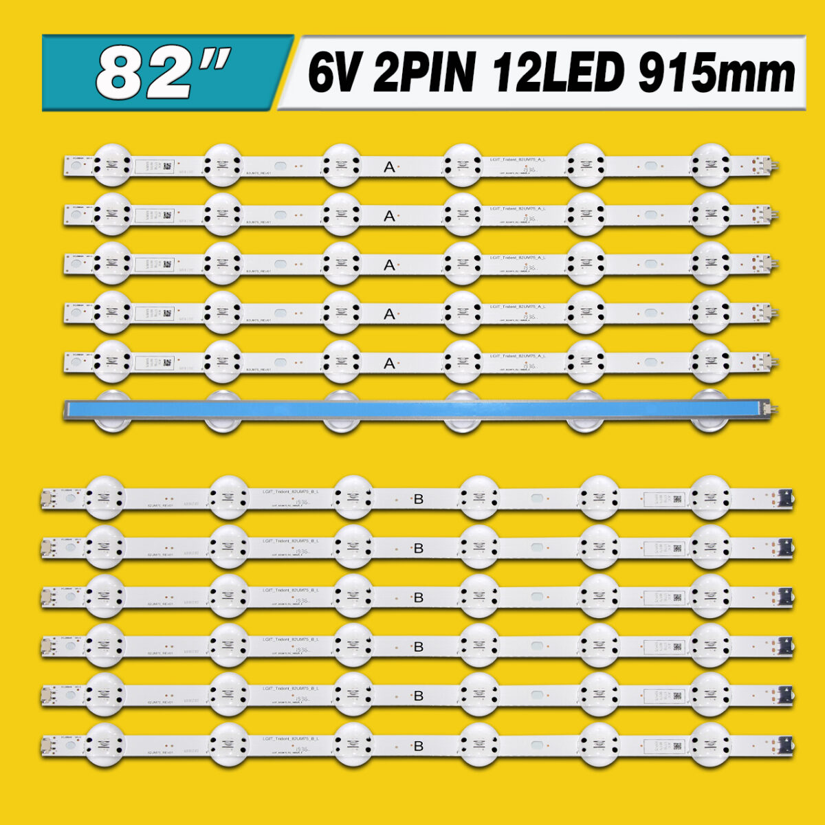 Y19.5 Trident 82UM75 A/B (LGIT-82UM75-A/B-L, 82UM75-REV01, LGIT-82UM75-R2-190626-A/B, HC820DQF) – Комплект LED підсвітки TV LG 82″ – Фото №3