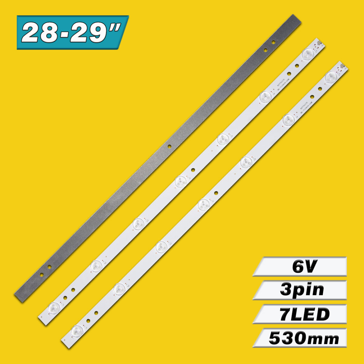 3BL-T5324101-009B 1027342570 (6V 7LED 532mm, JS-UY12DJ9D-0001, JS-VY22DHLD-0003, JS-VY12DHLD-0008) – LED підсвітка TV Bravis 28″-29″ (комплект) – Фото №3
