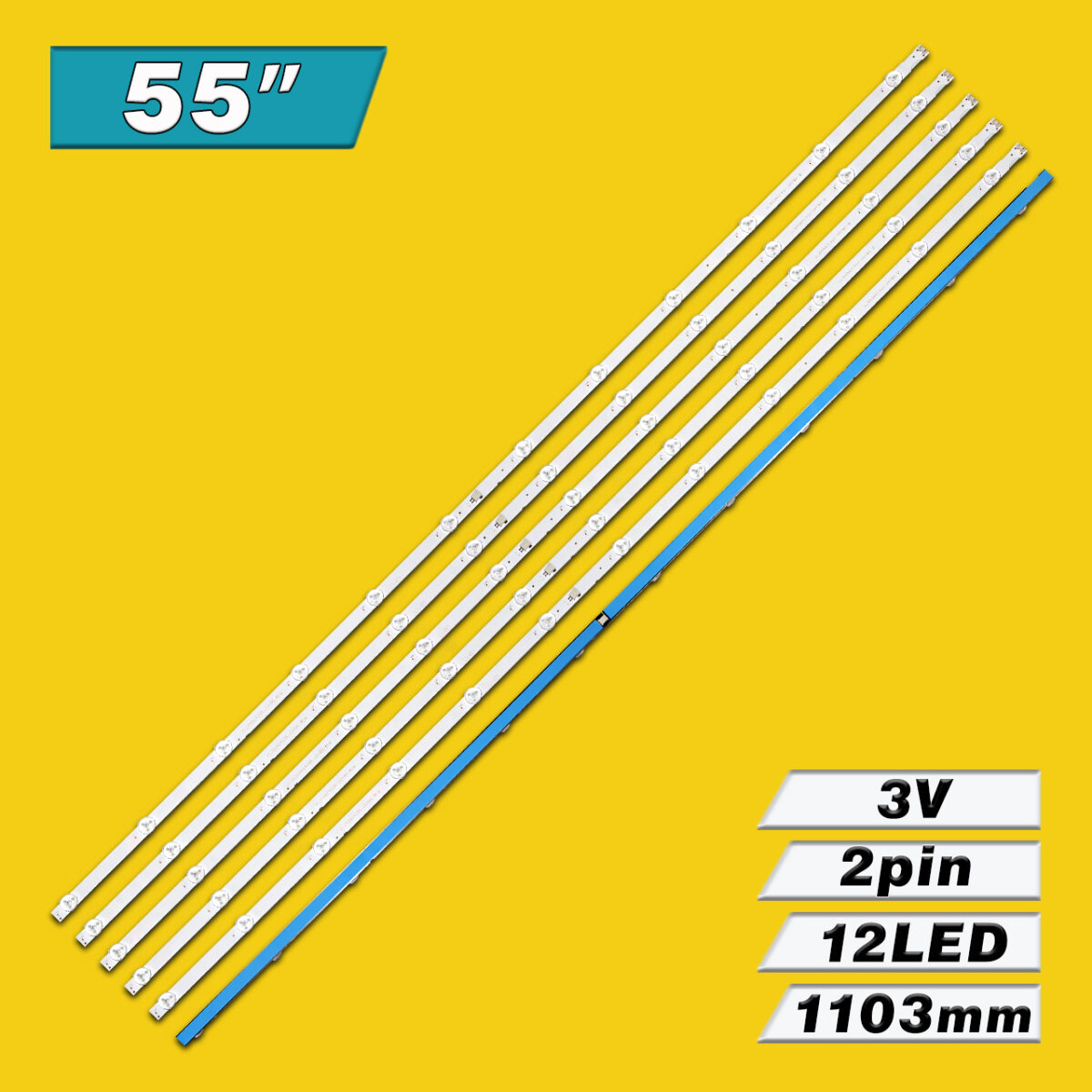 JL.D550C1235-001BS-M 12LED 3V 1103mm (LG 55UJ630V, 55UJ634V, 55UJ632, 55UK6100PTA, 55UJ630Y, SDL550W0 (LD0-B01)) – LED підсвітка TV LG 55″ (комплект) – Фото №3