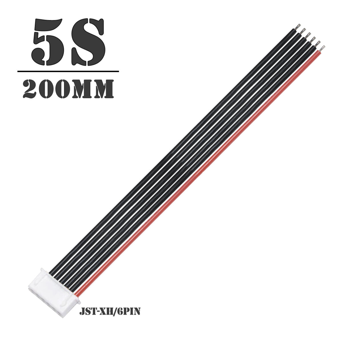Балансировочный кабель 5S для аккумуляторов 200mm (Разъем JST-XH/6pin, силикон 22AWG) – Фото №03