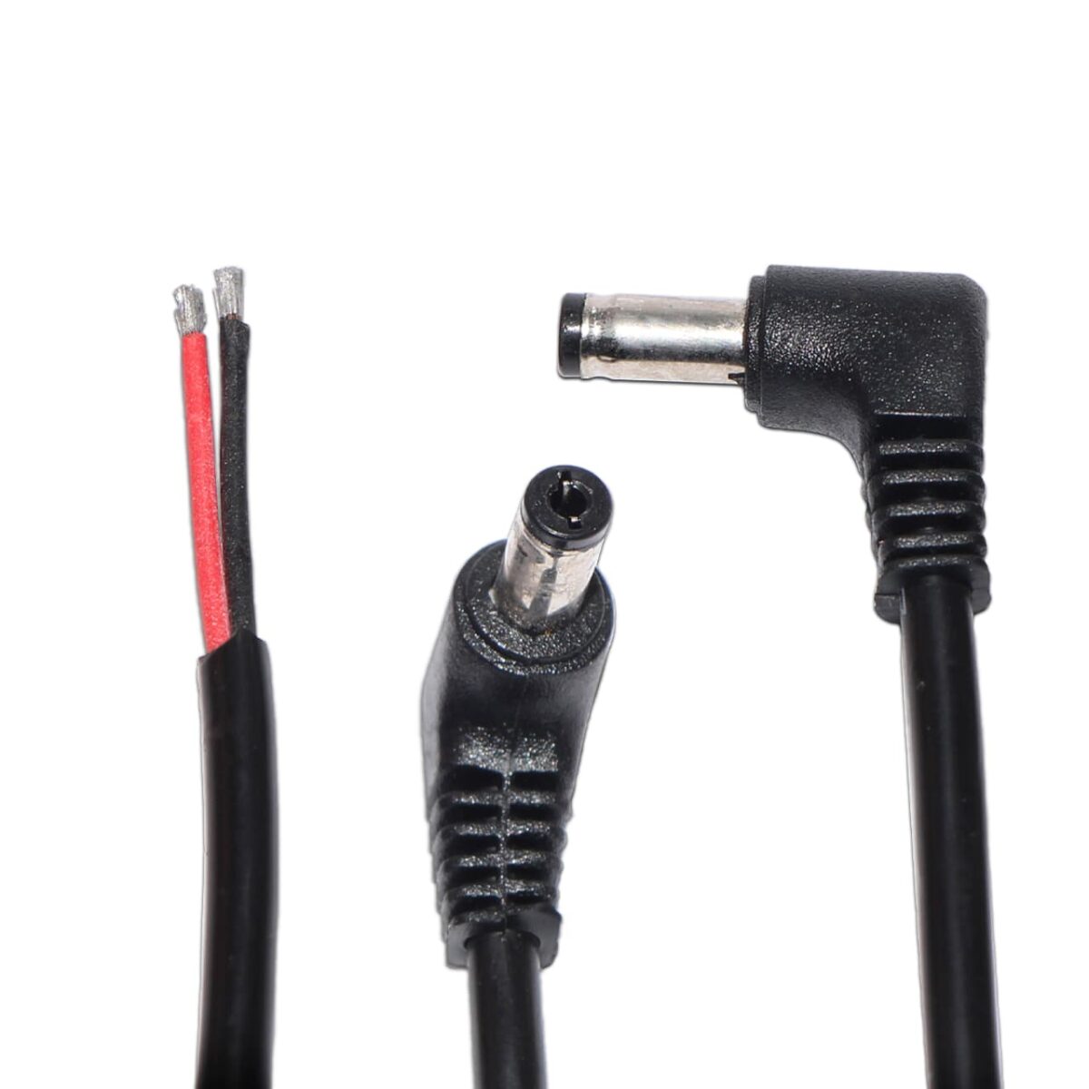 Кабель питания со штекером DC-jack 5.5x2.1mm male 18AWG 2PIN (45cm под пайку) – Фото №3