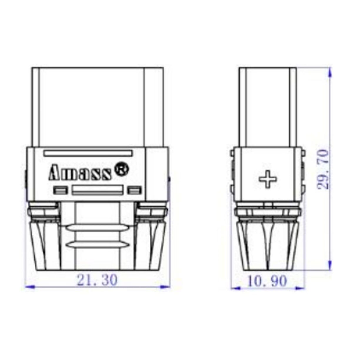 Amass XT90H-F 45/90A Оригинал – Разъём-розетка с колпачком (мама/female) – Фото №4