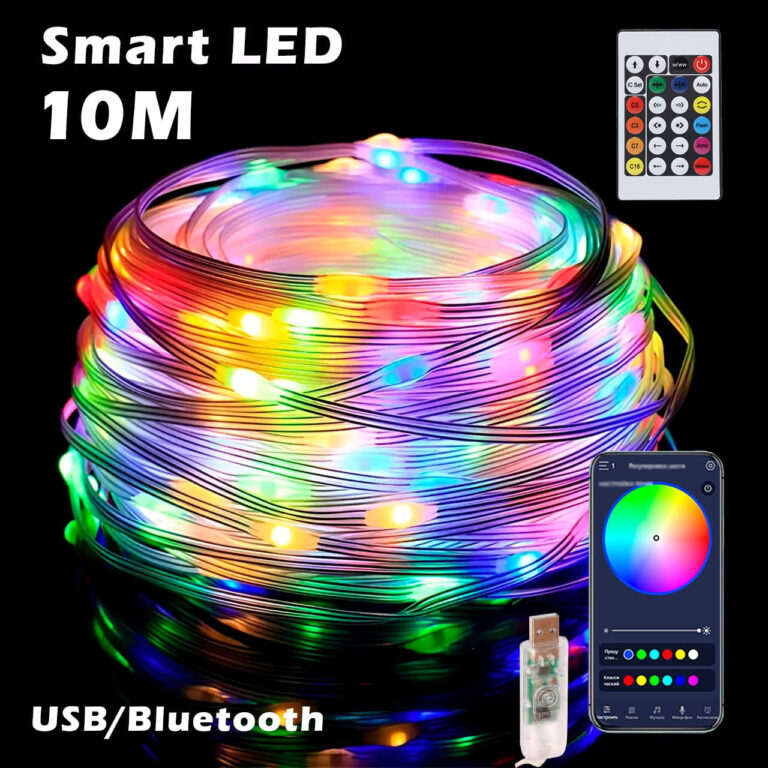 Розумна смарт LED гірлянда роса 10м (USB, Bluetooth, мікрофон) – Фото №0
