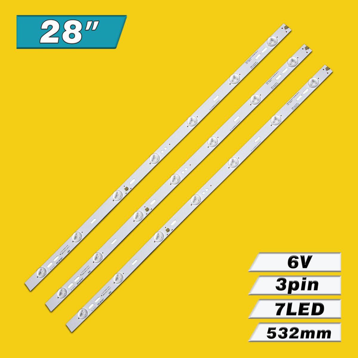 RF-AS280B32-0701S-01 (532mm 7LED 6V, 280-Lens7sX3, DLBL-280D-BL04-3X7-7S1P-001, PB10D532mm17mm3BL042-H A/0 130812) – LED подсветка TV 28″ (комплект) – Фото №3
