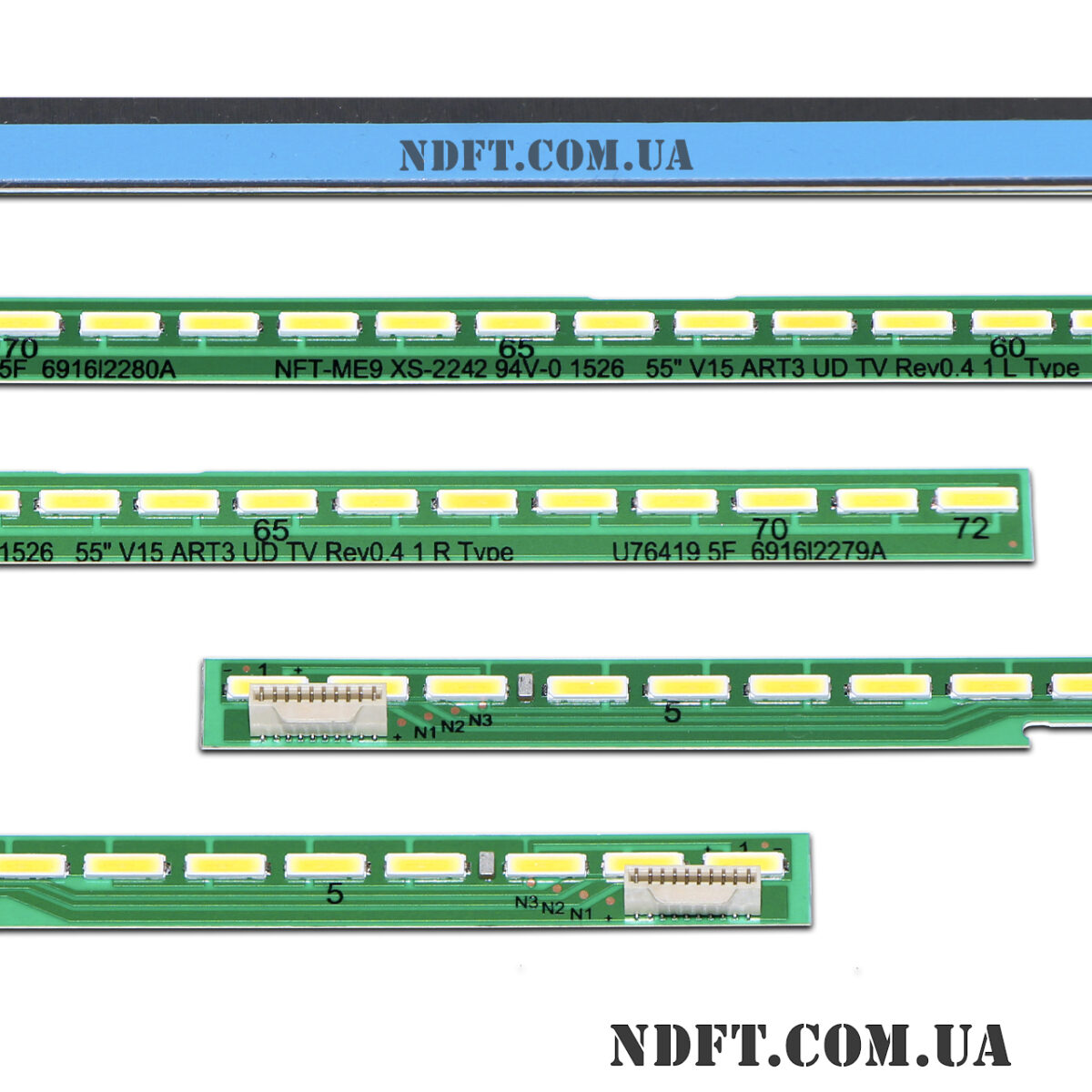 55″ V15 ART3 UD TV REV0.4 1 L/R-Type (3V 72LED 602mm 10pin, 6916L2280A + 6916L2279A, 6922L-0159A, 6922L-0168A) – LED подсветка TV 55″ (комплект) – Фото №2