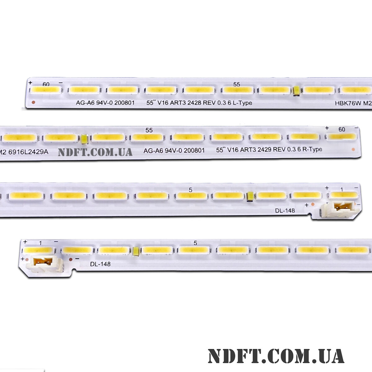 55″ V16 ART3 2428/2429 REV0.3 6 L/R-Type (2PIN 3V 60LED 604mm, 6916L2428A + 6916L2429A) – LED підсвітка TV 55″ (комплект) – Фото №2