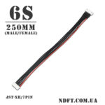 Подовжувач балансувального кабелю 6S для акумуляторів 250mm (Роз'єм JST-XH/7pin female-male, силікон 22AWG) – Фото №1