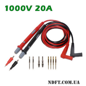 Щупы для мультиметра 1000В 20А 1m ПВХ (набор сменных наконечников) – Фото №1