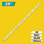 KJ385D09-ZC21FG-02 9S1P PN:303KJ385031 (9LED 750mm 3V, KJ385M04, 3AS9CX75219) – LED підсвітка TV 39″ (планка) – Фото №3