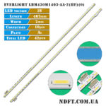 EVERLIGHT LBM430M1403-AA-2(HF)(0)(L) + LBM430M1403-AB-2(HF)(0)(R) (42LED 467mm 3V, KDL-43W755C) – LED подсветка TV Sony 43″ (комплект) – Фото №1