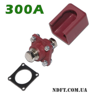 Корпусная проходная клемма 300A для аккумуляторов с крышкой Тип-2 (красная) – Фото №1