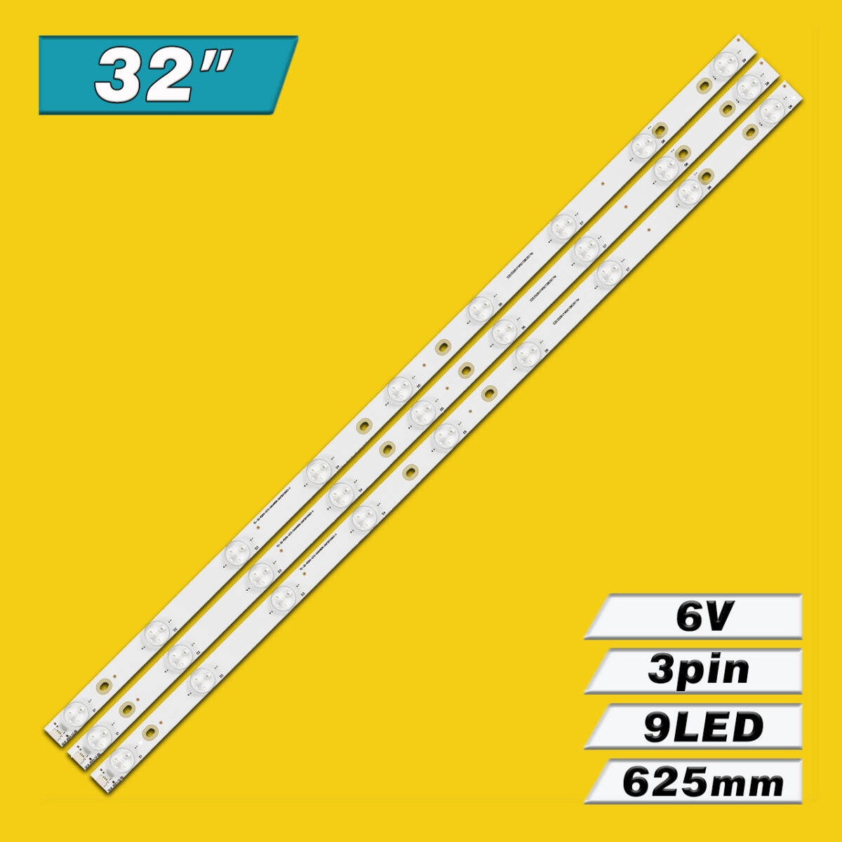 TCL-32-9 006P2K 006-P2K1683A (9LED 625mm 6V, 4C-LB320T-YH1, 4C-LB320T-YH2, TC-32-P2XX-Q72-DA04606-DAF, S10093-X) – LED підсвітка TV 32″ (комплект) – Фото №3
