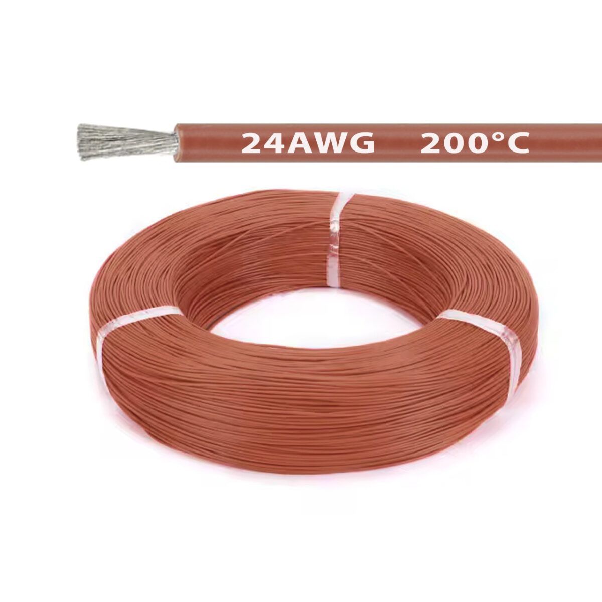 Силиконовый кабель 1m 24AWG 0.2mm² термостойкий многожильный (коричневый) – Фото №2