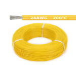 Силиконовый кабель 1m 24AWG 0.2mm² термостойкий многожильный (желтый) – Фото №2