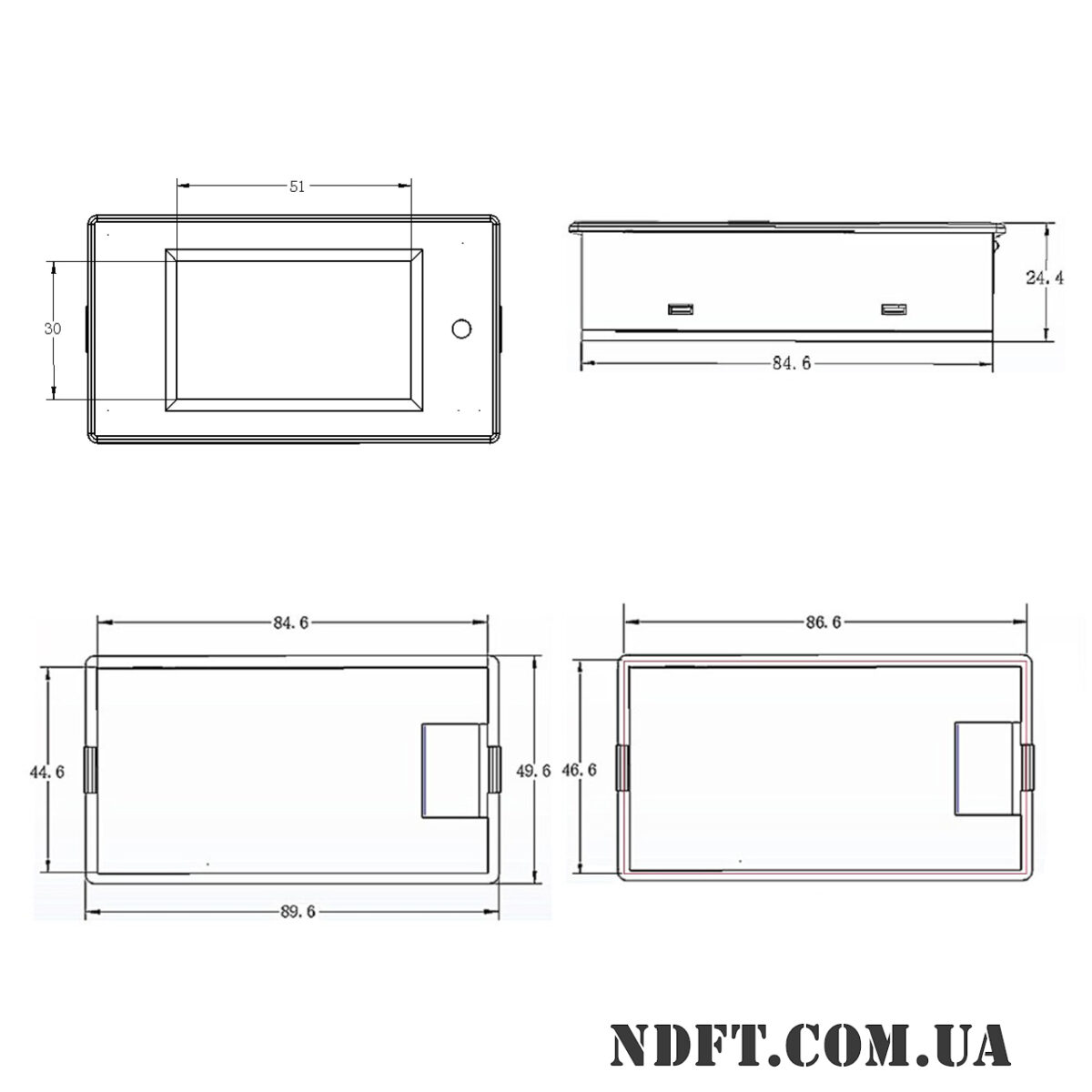Встраиваемый ваттметр 80-260VAC/20А LCD (PeaceFair PZEM-021, измерение напряжения, тока, мощности) – Фото №3