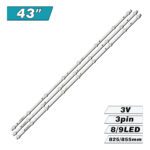 JS-D-AP4316-081DC(71201) + JS-D-AP4316-091DC(71201) (8LED+9LED 825mm+855mm 3V, HY-B430A1-A + HY-B430A1-B) – LED подсветка TV 43″ (комплект) – Фото №1