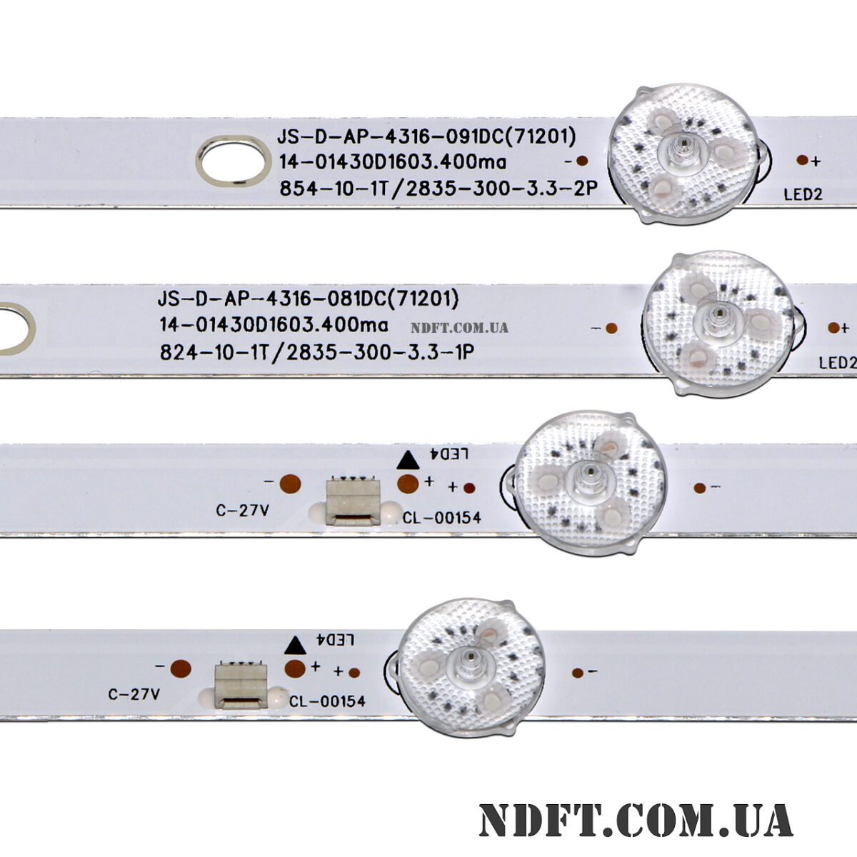 JS-D-AP4316-081DC(71201) + JS-D-AP4316-091DC(71201) (8LED+9LED 825mm+855mm 3V, HY-B430A1-A + HY-B430A1-B) – LED подсветка TV 43″ (комплект) – Фото №2