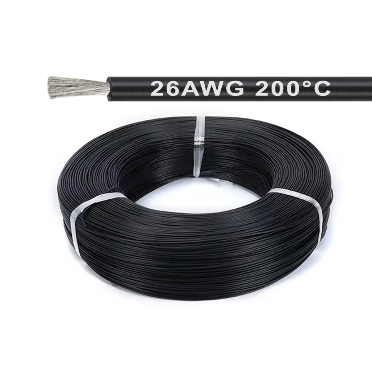 Силиконовый кабель 1m 26AWG 0.15mm² термостойкий многожильный (черный) – Фото №2
