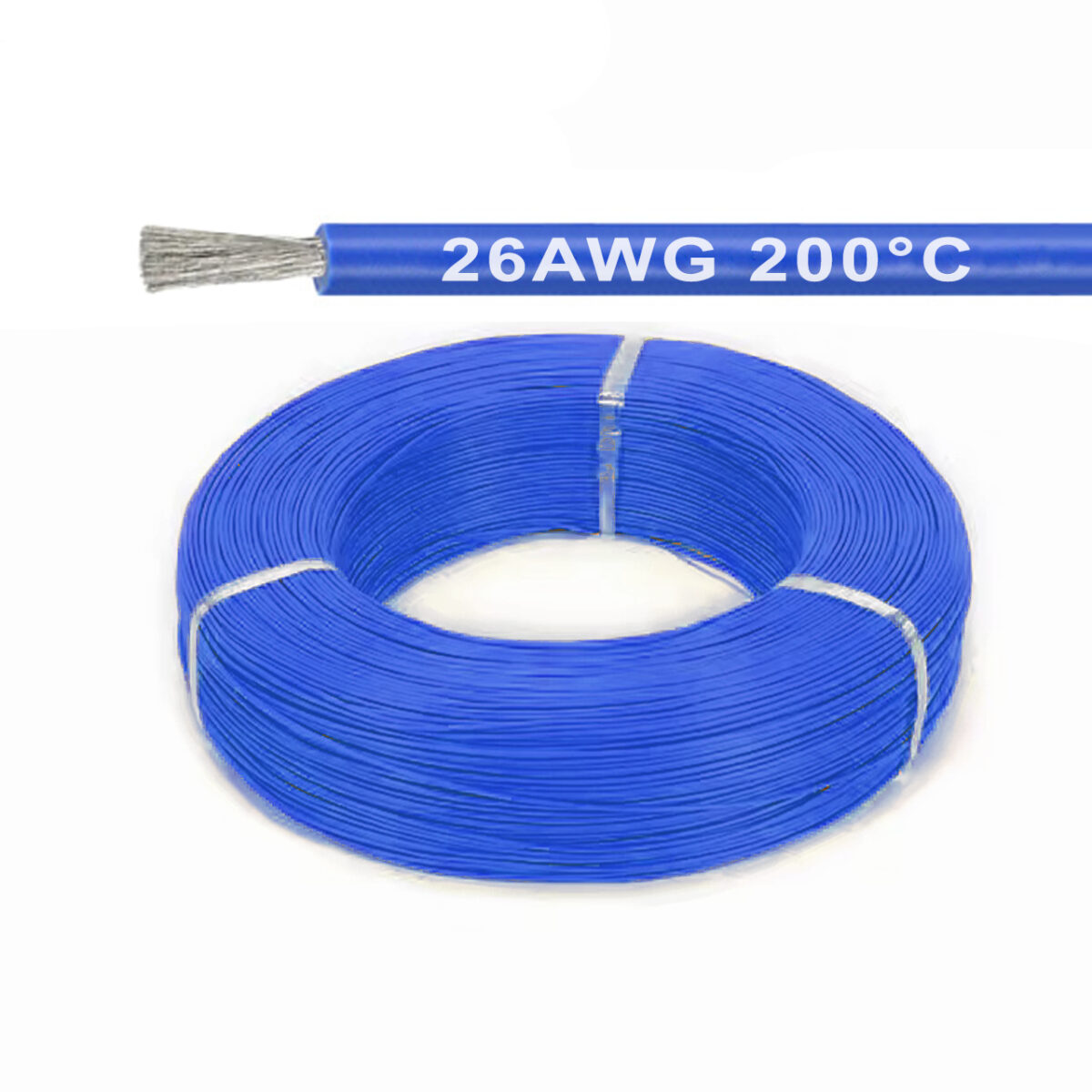 Силиконовый кабель 1m 26AWG 0.15mm² термостойкий многожильный (синий) – Фото №2