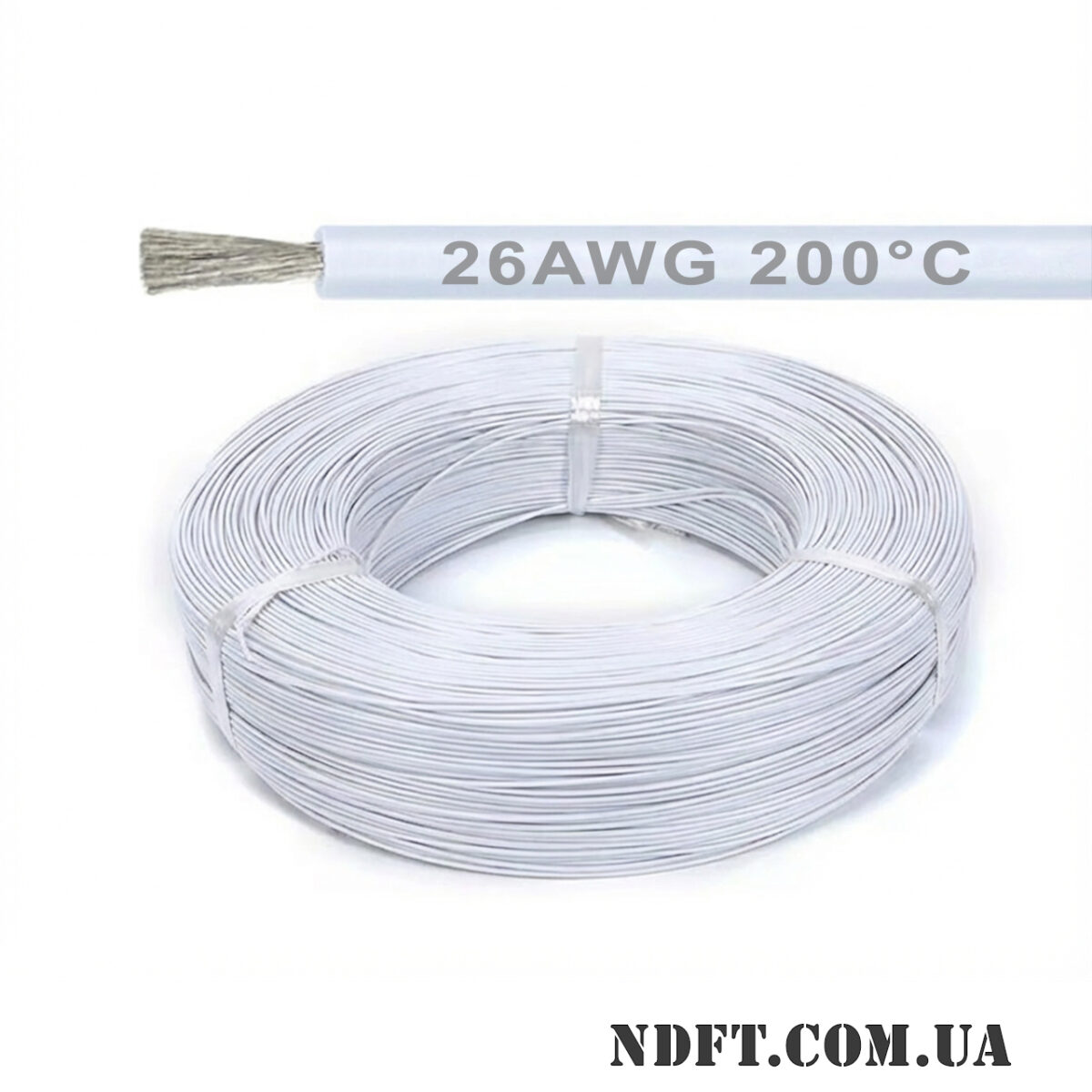 Силиконовый кабель 1m 26AWG 0.15mm² термостойкий многожильный (белый) – Фото №2