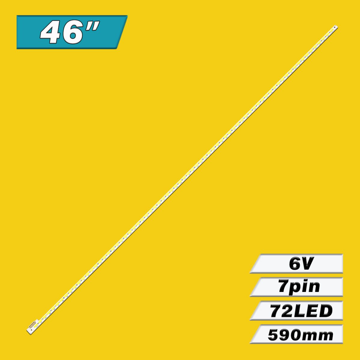 015B8000B080036840 (72LED 590mm 6V 7PIN 6x12S1P, TPT460H1-HM01 REV:C1F, V-6840-B08-10) – LED подсветка TV 46″ (планка) – Фото №3