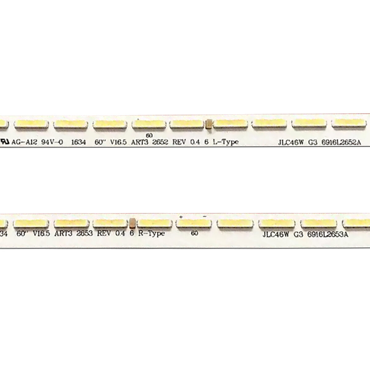 60" V16.5 ART3 2652/2653 REV0.4 6 L/R-TYPE (66LED 658mm 3V, 6916L2652A 6916L2653A, 6922L-0147A) – LED підсвітка TV LG 60″ (комплект) – Фото №2