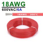 Силіконовий провід 18AWG 0.75mm² 1m, луджена мідь, термостійкий, одножильний багатодротяний (червоний) – Фото №2