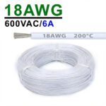 Силіконовий провід 18AWG 0.75mm² 1m, луджена мідь, термостійкий, одножильний багатодротяний (білий) – Фото №2