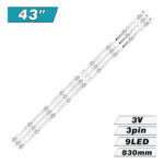 CRH-P43KP30300309641-REV1.5B (9LED 830mm 3V, RF-AJ430S30-0901S-09, RF-AJ430009SS30-0901, CRH-P43KP30300309641-REV1.1B) – LED подсветка TV 43″ (комплект) – Фото №1