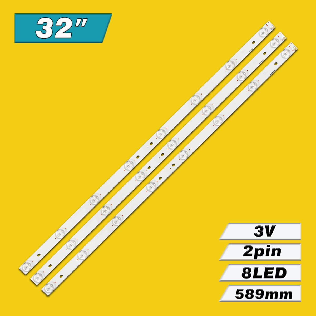IC-A-CNAK32D527 (8LED 589mm 3V, Saturn TV LED32HD400U) – LED підсвітка TV 32″ (комплект) – Фото №3