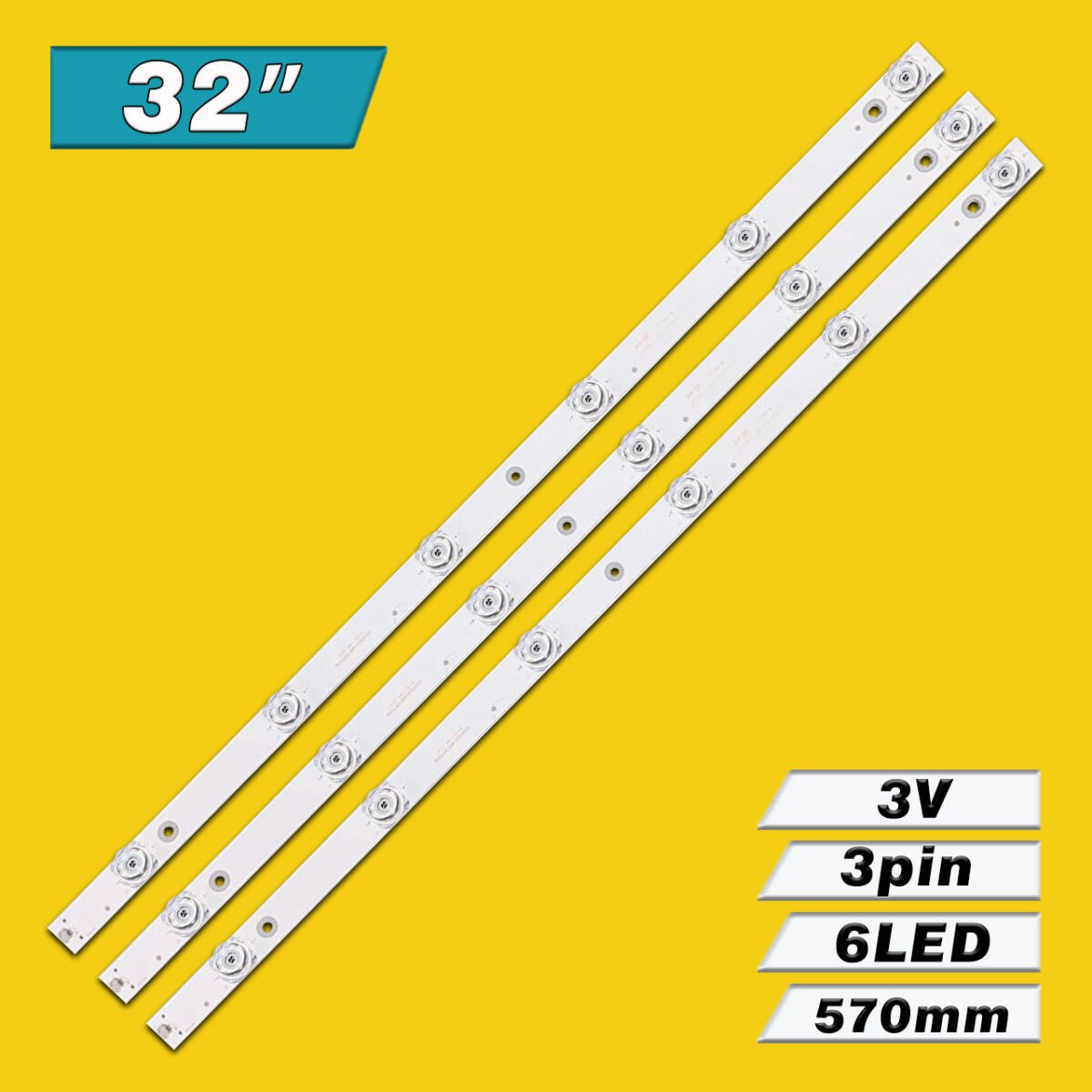 JL.D32061235-114BS-M (3V 570mm 6LED, CRH-K32C8003030T0306739-REV1.6B CRH-K32C8003030T030684E-REV1.7) – LED подсветка TV 32″ (комплект) – Фото №3