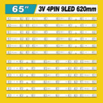 JL.D65091330-002BL-M_V01 + JL.D65091330-002BR-M_V01 (9LED 620mm 3V 4pin, 8White+1Blue LED) – LED подсветка TV 65″ (комплект) – Фото №3