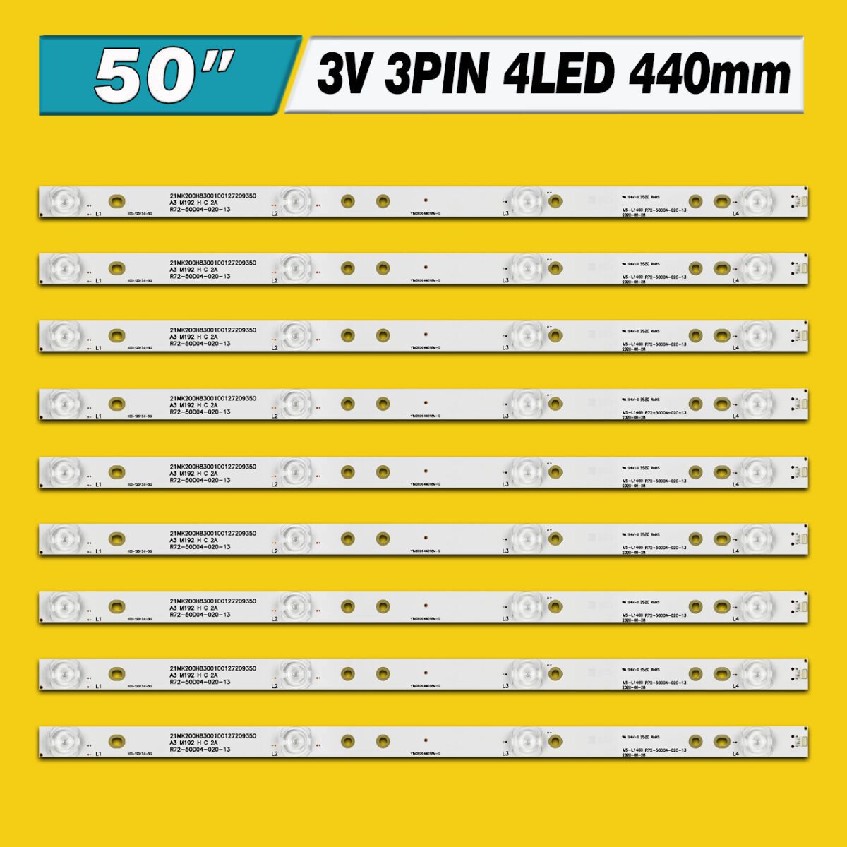JS-D-JP50EU-042EC(70310) (4LED 440mm 3V, MS-L1469 V5, JS-D-JP50EU-042EC(80228) E50EU1000 MCPCB) – LED подсветка TV 50″ (комплект) – Фото №3