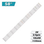 K580WDGF A3 4708-K58DGF-A3113N01 + 4708-K58DGF-A3113N11 (10LED 1128mm 3V) – LED подсветка TV 58″ (комплект) – Фото №1
