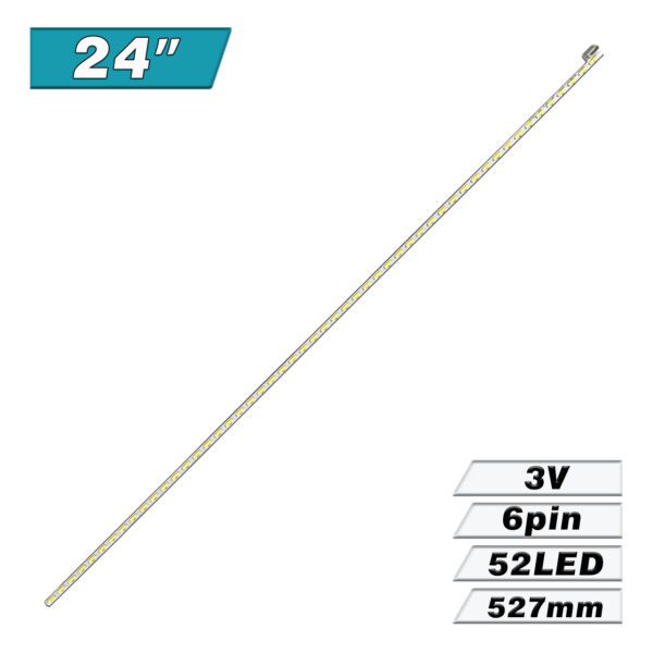 EVERLIGHT LBM238M1304-Z-1(HF)(0) (52LED 527mm 3V, LTM238HL01, LJ07-01232A(SMS238A04)_52LED_Rev.1_141110 H/F) – LED подсветка 24″ (планка) – Фото №1