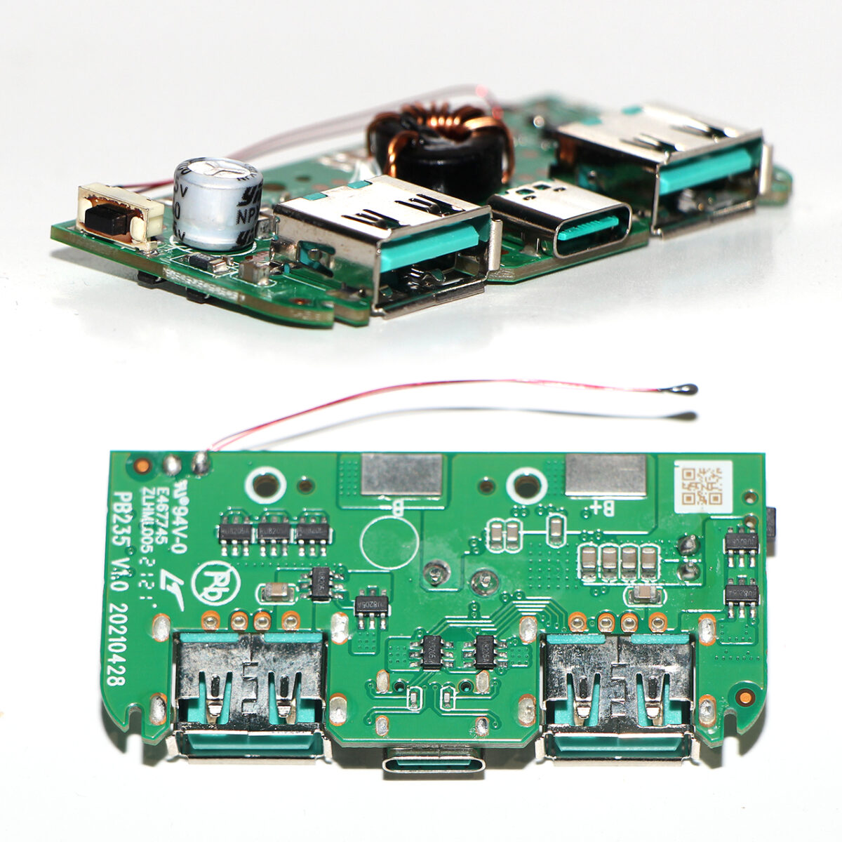Модуль для сборки повербанка 1S Li-ion 4.35V с быстрой зарядкой 20W 2xUSB-A + USB-C на SW6206 (PB235 V1.0 20210428) – Фото №1