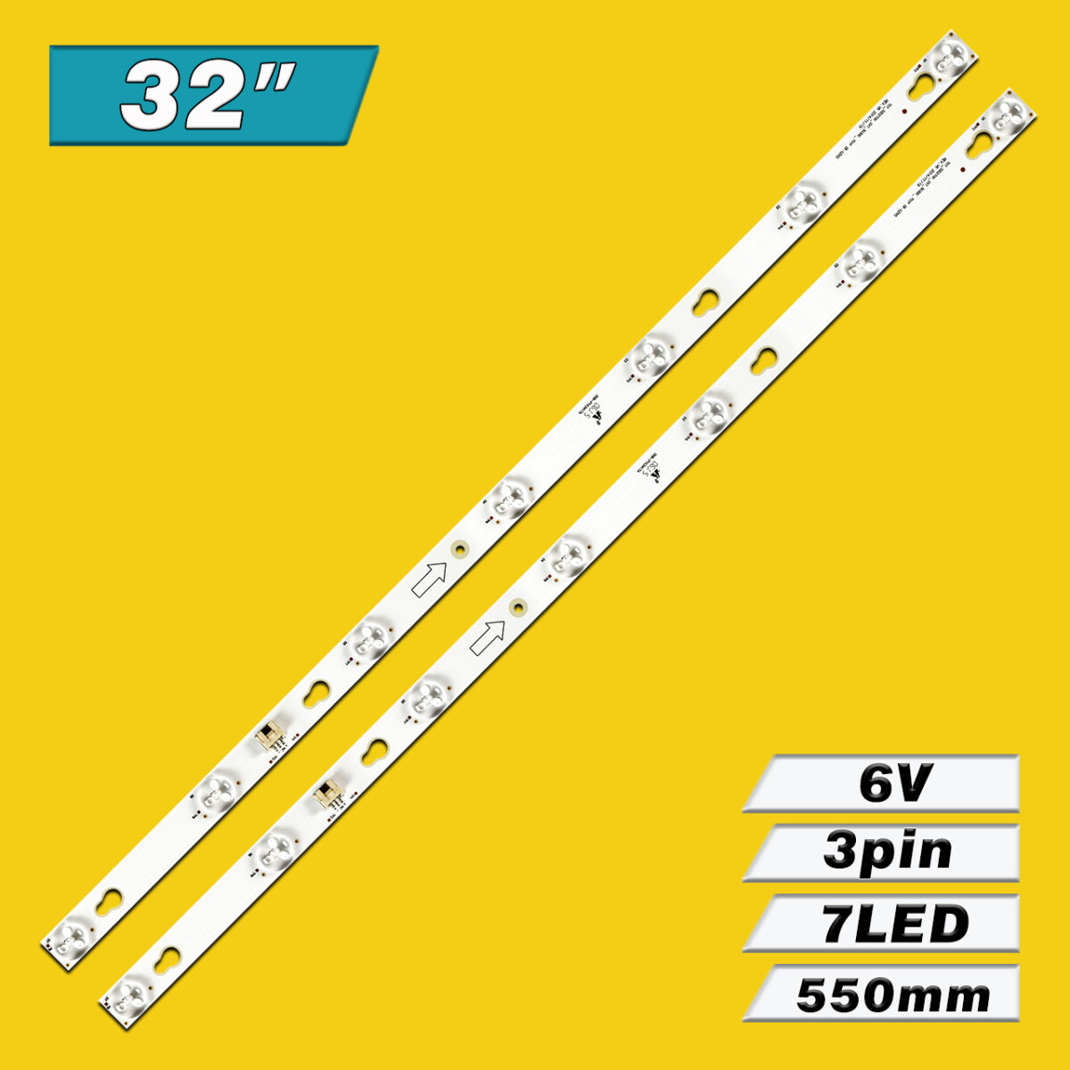 TOT_32D2700_2X7_3030C_7S1P 32HR330M07A2 V2 (7LED 550mm 6V, TOT-32D2700-2X7-3030C-7S1P, OEM32LB34-LED3030-V0.7) LED подсветка TV 32″ (комплект) – Фото №3