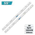 Q7-55inch-3ch-102Ea BLUE Light (102LED 598mm 3V, V8Q7-550SM0-R2 BN96-45630A, BN61-15535A) – LED подсветка TV Samsung 55″ (комплект) – Фото №1