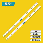 Q7-55inch-3ch-102Ea BLUE Light (102LED 598mm 3V, V8Q7-550SM0-R2 BN96-45630A, BN61-15535A) – LED подсветка TV Samsung 55″ (комплект) – Фото №3