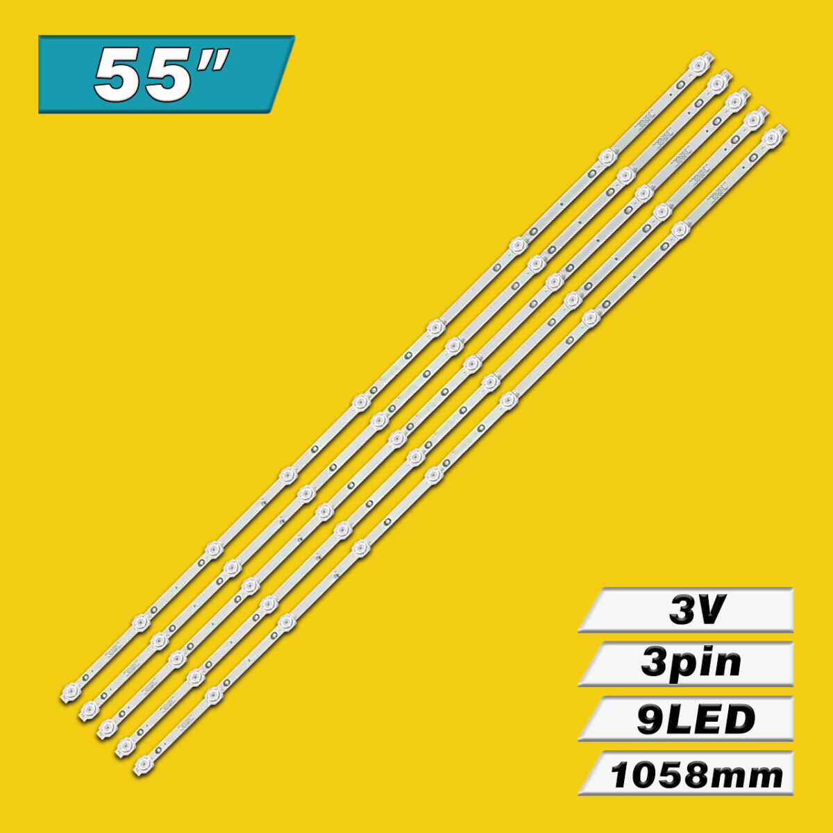 ZN-55C09D-5 21187 V3.1-OS, 1058.67mm*12mm*1.0mmT (3V 9LED 1058mm, ZN-55C09D-5 21187 V3.1-0S) – LED підсвітка TV 55″ (комплект) – Фото №3