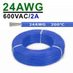 Силиконовый провод 24AWG 0.2mm² 1m, луженая медь, термостойкий, одножильный многопроволочный (синий) – Фото №2