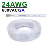 Силиконовый провод 24AWG 0.2mm² 400м бухта, луженая медь, одножильный многопроволочный, термостойкий (белый) – Фото №2
