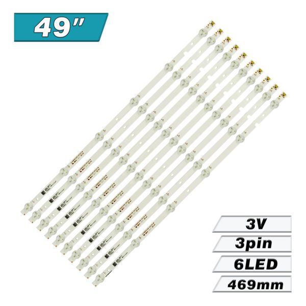 JL.D49061235-031CS-M (6LED 469mm 3V, SQY49LB_6X10_MCPCB_V10, SQY49LB_6X10_MCPCB_V0) – LED подсветка TV 49″ (комплект) – Фото №1