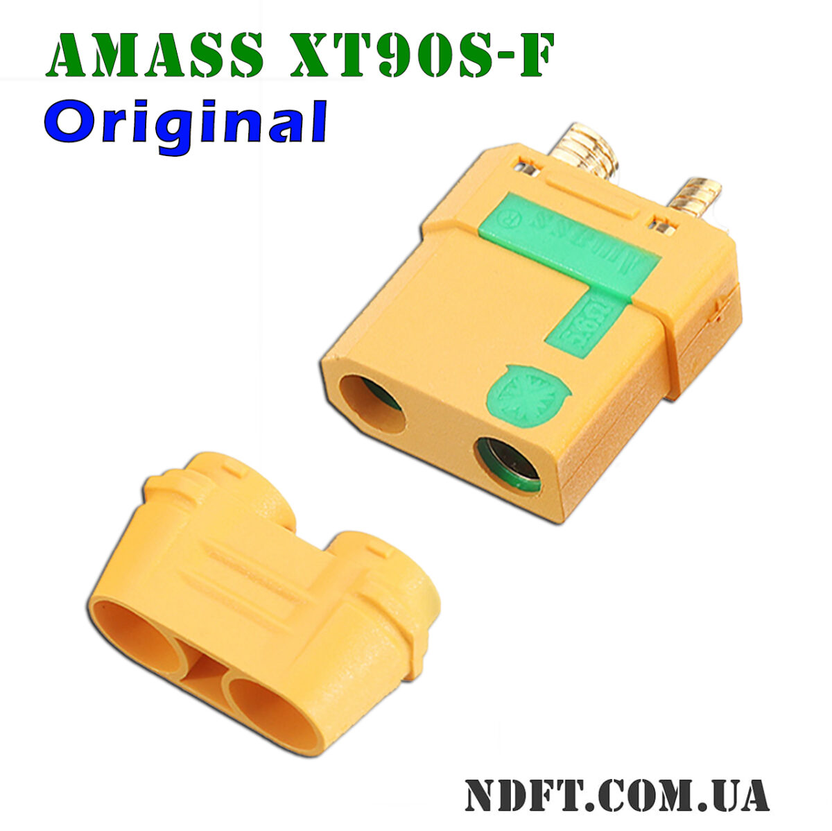 Amass XT90S-F anti-spark 45/90A (Оригинал) – Силовой противоискровой разъём с колпачком (мама/female) – Фото №4