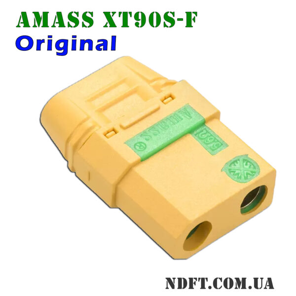 Amass XT90S-F anti-spark 45/90A (Оригінал) – Силовий протиіскровий роз'єм з ковпачком (мама/female) – Фото №2