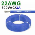 Силиконовый провод 22AWG 0.3mm² 1м, луженая медь, термостойкий, одножильный многопроволочный (синий) – Фото №2