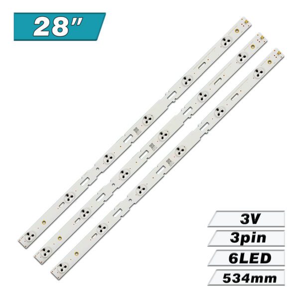 SAMSUNG-2013ARC28-3228N1-6-REV1.1-140509 (6LED 535mm 3V, SS_2013ARC28_3228N1_6_REV1.1_140509) – LED подсветка TV 28″ (комплект) – Фото №1