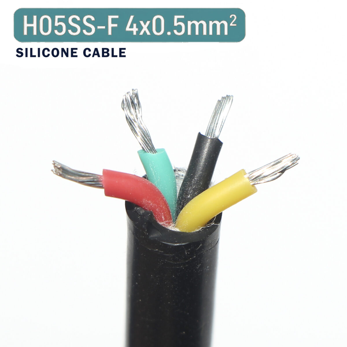 Силіконовий сигнальний кабель H05SS-F 4x0.5mm² 300/500V, 4 жили, луджена мідь, надгнучкий 4*20AWG (чорний) – Фото №3